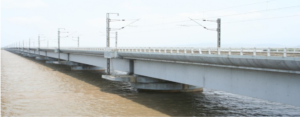 Railway bridge inspected through SHM